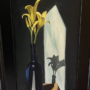 Lillies in Blue Bottle