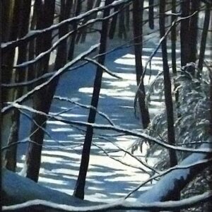 First Snow.  Greeting card with envelope 4.5 X 6.5 inches.